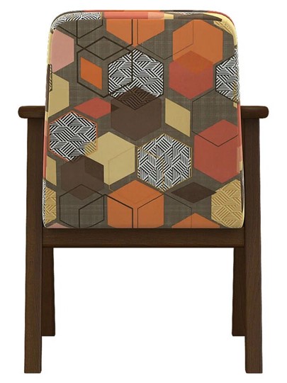 Кресло Ретро ткань геометрия коричневый, каркас орех в Тамбове - изображение 2