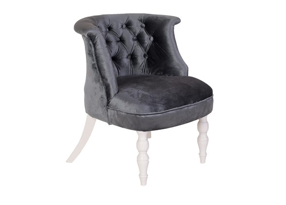 Кресло Бархат (серый бархат/белая эмаль) в Тамбове - изображение
