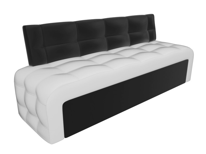 Прямой кухонный диван Люксор, Белый/Черный (экокожа) в Тамбове - изображение 5