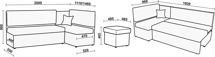 Кухонный угловой диван Нео КМ 3 с механизмом 2000*1110 в Тамбове - изображение 20