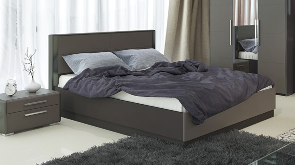 Двуспальная кровать с механизмом Наоми 1600, цвет Фон серый, Джут СМ-208.01.02 в Тамбове - изображение