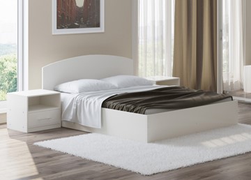 Двуспальная кровать с механизмом Этюд 140x200, Белый в Тамбове