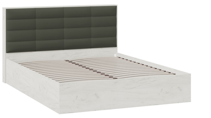 Кровать Агата тип 1 (Дуб крафт белый, Велюр Серый) в Тамбове - изображение 1