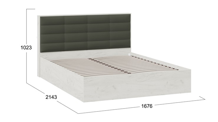 Кровать Агата тип 1 (Дуб крафт белый, Велюр Серый) в Тамбове - изображение 3