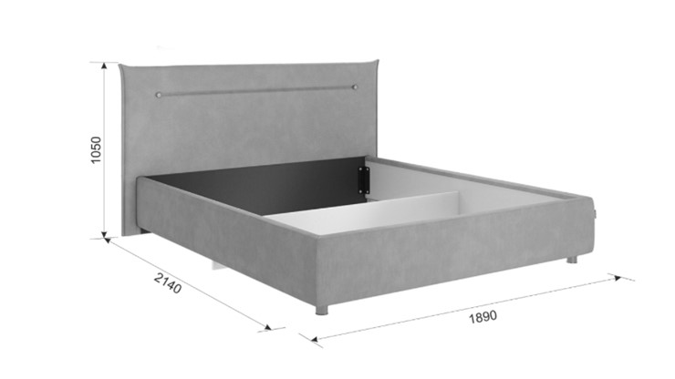 Кровать Альба 1.6, галька (велюр) в Тамбове - изображение 3