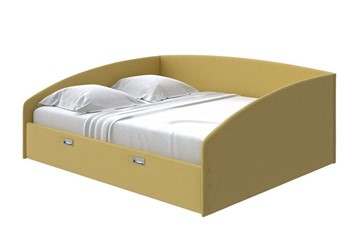 Двуспальная кровать Bono 160х200, Рогожка (Firmino Канареечный) в Тамбове
