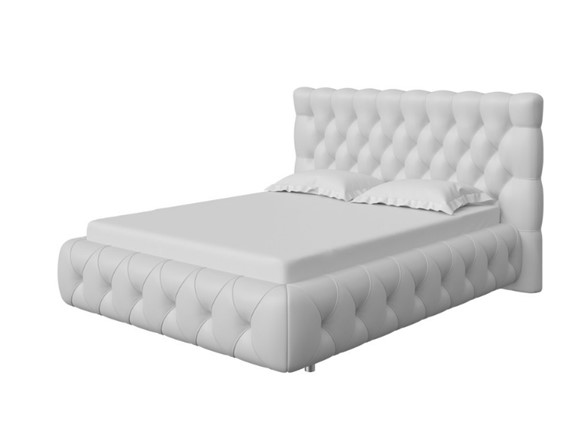 Двуспальная кровать Castello 160х200, Экокожа (Белый) в Тамбове - изображение