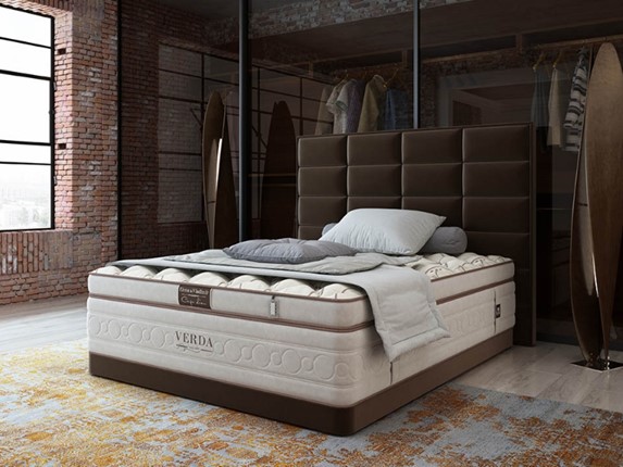 Кровать 2-спальная Chocolate Compact/Basement 180х200, Микровелюр (Manhattan Лесной каштан) в Тамбове - изображение