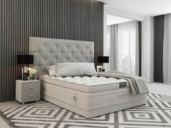 Кровать в спальню Classic Compact/Basement 180х200, Флок (Велсофт Серый) в Тамбове - изображение