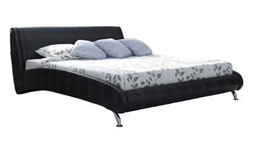 Спальная кровать Corso-2 140х200, Экокожа (Черный кайман) в Тамбове