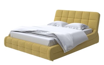 Спальная кровать Corso-6 140x200, Рогожка (Firmino Канареечный) в Тамбове