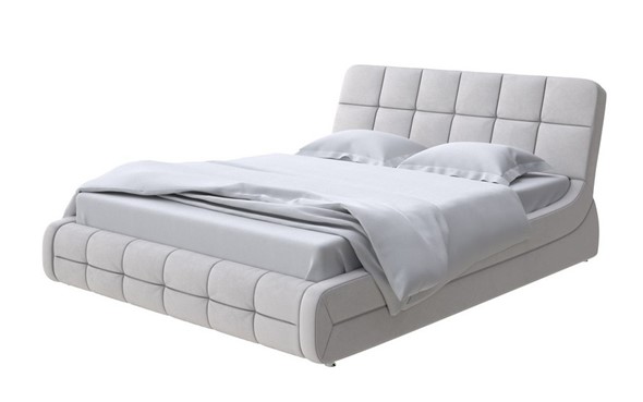 Двуспальная кровать Corso-6 200х200, Велюр (Ultra Серый камень) в Тамбове - изображение