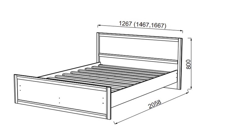Спальная кровать Камелия, 1600, шимо светлый/белый кожзам в Тамбове - изображение 1