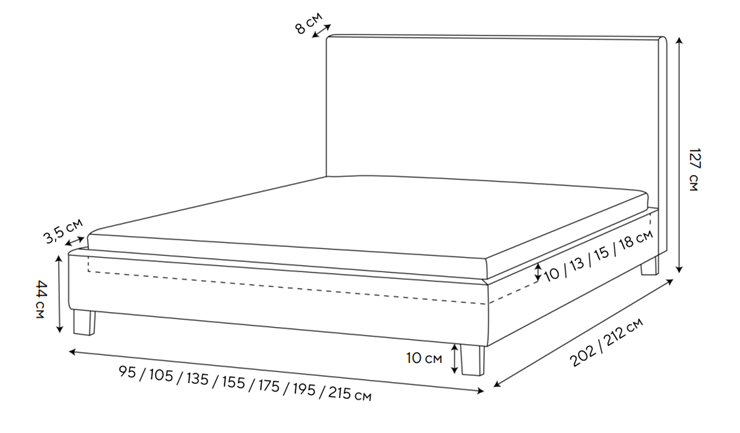 Кровать 2-спальная Routa 200х200, Велюр (Monopoly Мятный лёд (670)) в Тамбове - изображение 1