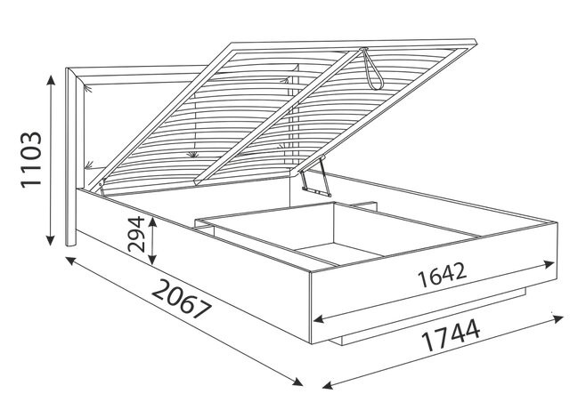 Кровать с подъемным механизмом Глэдис М33 (Дуб золотой) в Тамбове - изображение 1