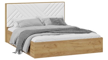 Кровать спальная с подъемным механизмом Хилтон Тип 1 без заглушины (Дуб крафт золотой/Белый) в Тамбове
