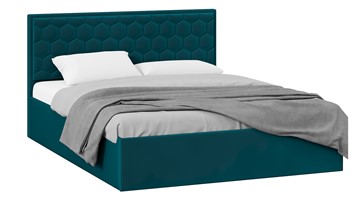 Кровать двуспальная с подъемным механизмом Порто (Велюр Confetti Izumrud) без заглушины в Тамбове