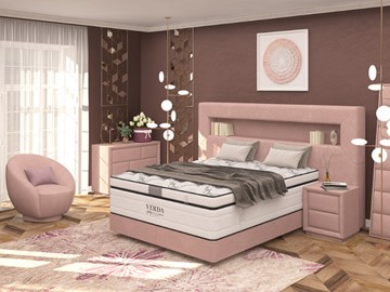 Спальная кровать Smart/Podium M 160х200, Флок (Велсофт Винтажный розовый) в Тамбове