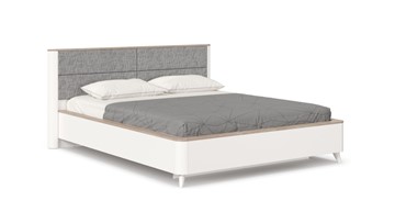 Кровать двуспальная Стефания 1600 с кроватным основанием ЛД 413.150, Дуб Маувелла PR/Белый в Тамбове