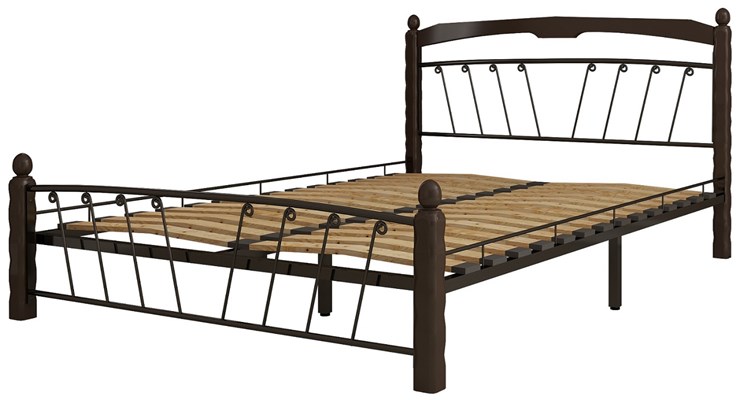 Полуторная кровать Муза 1, 1400, черный/шоколад в Тамбове - изображение 1