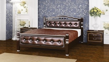 Спальная кровать Карина-11 (Орех Темный, обивка бриллиант) 120х200 в Тамбове