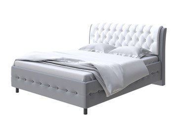 Двуспальная кровать Como (Veda) 4 180х200, Экокожа (Серый с белым) в Тамбове