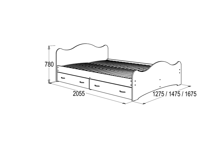 Кровать односпальная 6 с ящиками, 90х200 Млечный дуб с основанием в Тамбове - изображение 1