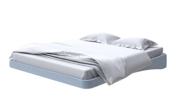 Кровать двуспальная парящая 160х200, Велюр (Scandi Cotton 21 Китайский Голубой) в Тамбове - изображение