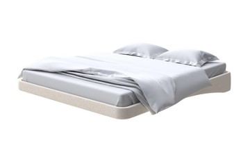 Парящая кровать 2-спальная 180х200, Искусственная шерсть (Лама Бежевый) в Тамбове