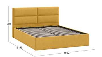 Кровать с подъемным механизмом Глосс Тип 1 (Микровелюр Wellmart Yellow) в Тамбове - предосмотр 1