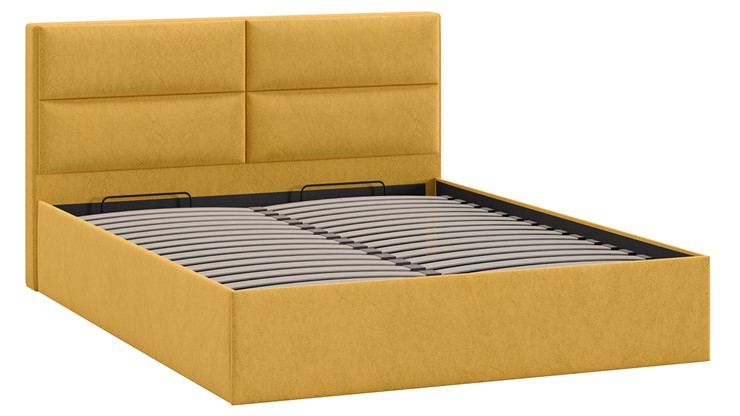 Кровать с подъемным механизмом Глосс Тип 1 (Микровелюр Wellmart Yellow) в Тамбове - изображение 2