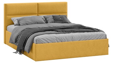 Кровать с мягким изголовьем Глосс Тип 1 (Микровелюр Wellmart Yellow) в Тамбове