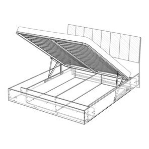 Кровать с подъемным механизмом Марсель-7 (Черный, экокожа polo чёрная) 1600 в Тамбове - предосмотр 3