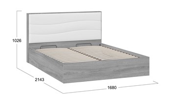 Кровать с подъемным механизмом Миранда тип 1 (Дуб Гамильтон/Белый глянец) в Тамбове - предосмотр 1