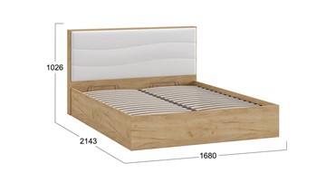 Двуспальная кровать с механизмом Миранда тип 1 (Дуб крафт золотой/Белый глянец) в Тамбове - предосмотр 1