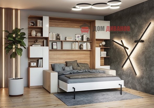 Кровать-шкаф с диваном Дина, 1400х2000 в Тамбове - изображение