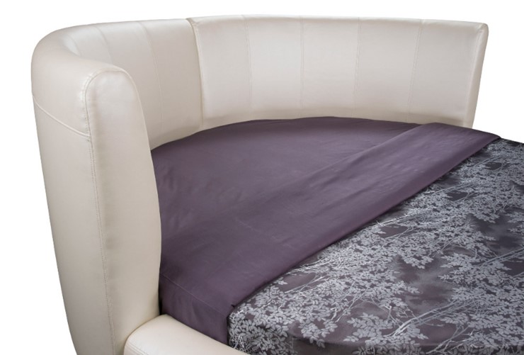 Круглая кровать Luna 200х200, Экокожа (Коричневый) в Тамбове - изображение 1