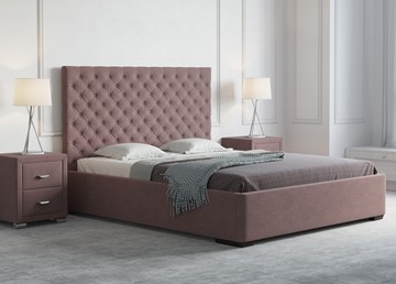 Кровать в спальню Modena 160x200, Искусственная шерсть (Лама Шоколад) в Тамбове