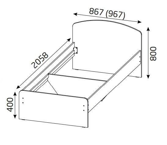 Кровать спальная 900х2000 с низкой ножной спинкой в Тамбове - изображение 1