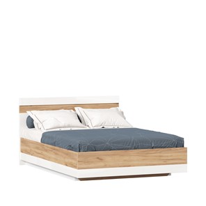 Спальная кровать Фиджи 1400 с подъемным механизмом ЛД 659.081, Дуб золотой/Белый в Тамбове