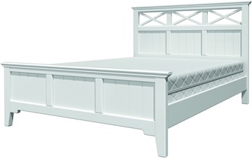 Полутороспальная кровать Грация-5 с белым карнизом (Белый Античный) 140х200 в Тамбове