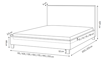 Спальная кровать Lino 140х200, Велюр (Monopoly Прованский синий (792)) в Тамбове - предосмотр 1
