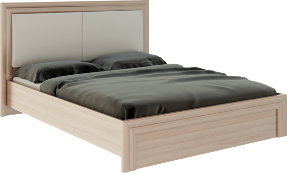 Кровать в спальню Глэдис М31 (Шимо светлый/Белый текстурный) в Тамбове - изображение