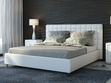 Спальная кровать Corso-3 140x200, Экокожа (Белый) в Тамбове