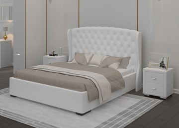Кровать 2-спальная Dario Grace Lite 140x200, Экокожа (Белый) в Тамбове