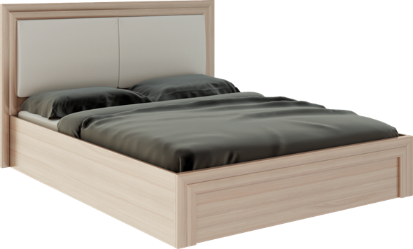 Двуспальная кровать с механизмом Глэдис М32 (Шимо светлый/Белый текстурный) в Тамбове - изображение