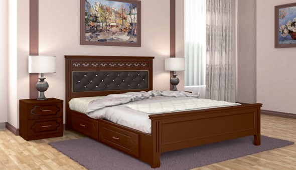 Кровать с выкатными ящиками Грация (Орех) 160х200 в Тамбове - изображение