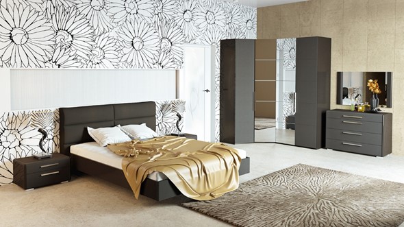Модульная спальня Наоми №1, цвет Фон серый, Джут в Тамбове - изображение