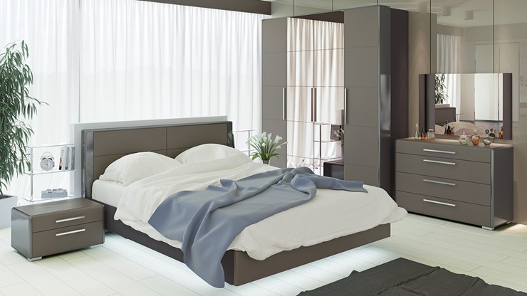 Спальный гарнитур Наоми №2, цвет Фон серый, Джут в Тамбове - изображение 4