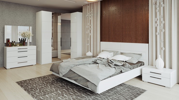 Модульная спальня Наоми №3, цвет Белый глянец в Тамбове - изображение 9